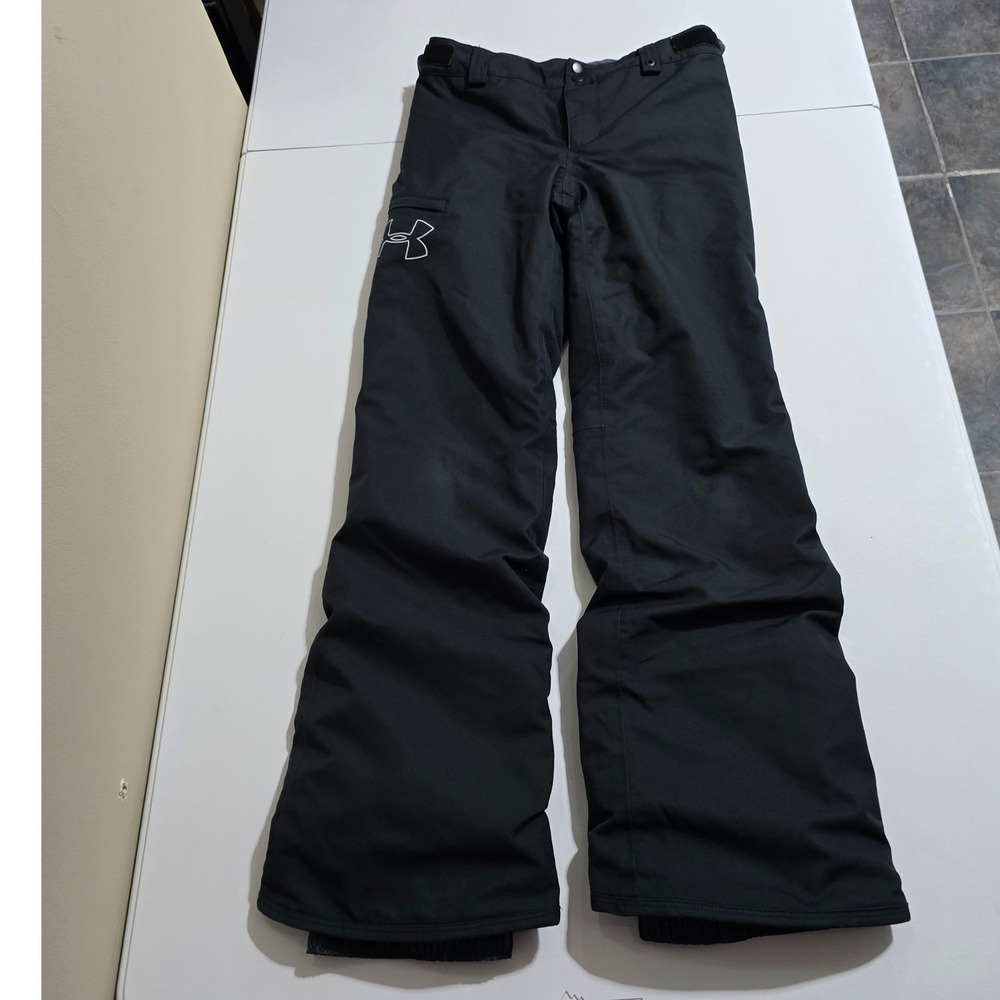 Under Armour Snow Pants Kids youth Medium storm‎ Black Insulated Ski Snowboard